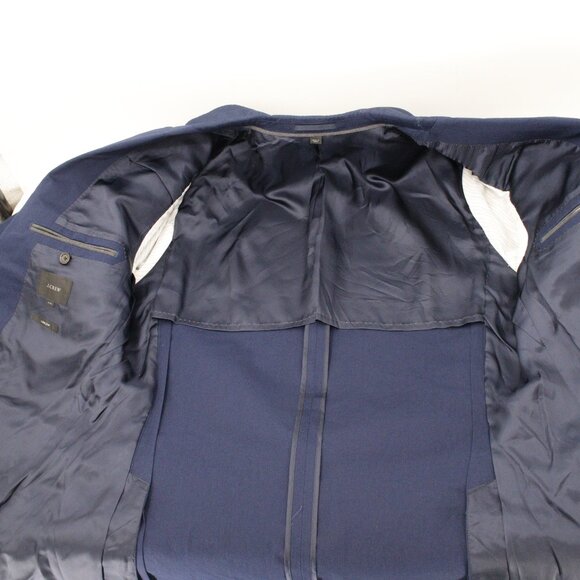 J Crew Sport Coat Mens 44L Ludlow larusmiani Two Button Blue Cotton Stretch - Picture 8 of 15